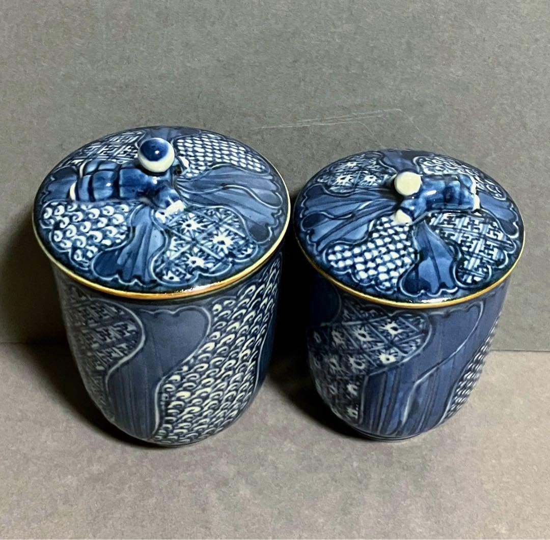 京焼 加藤利昌 祥瑞 一閑人 蓋付き湯呑 夫婦 ペア